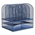 Safco Onyx Desk Organizer w/Two Horizontal and Six Upright Sections, Letter Size, 13.25x11.5x13, Blue 3255BU